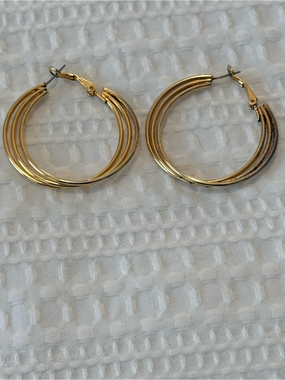 Gold Multi-Row Hoop Earrings - Women Jewelry
